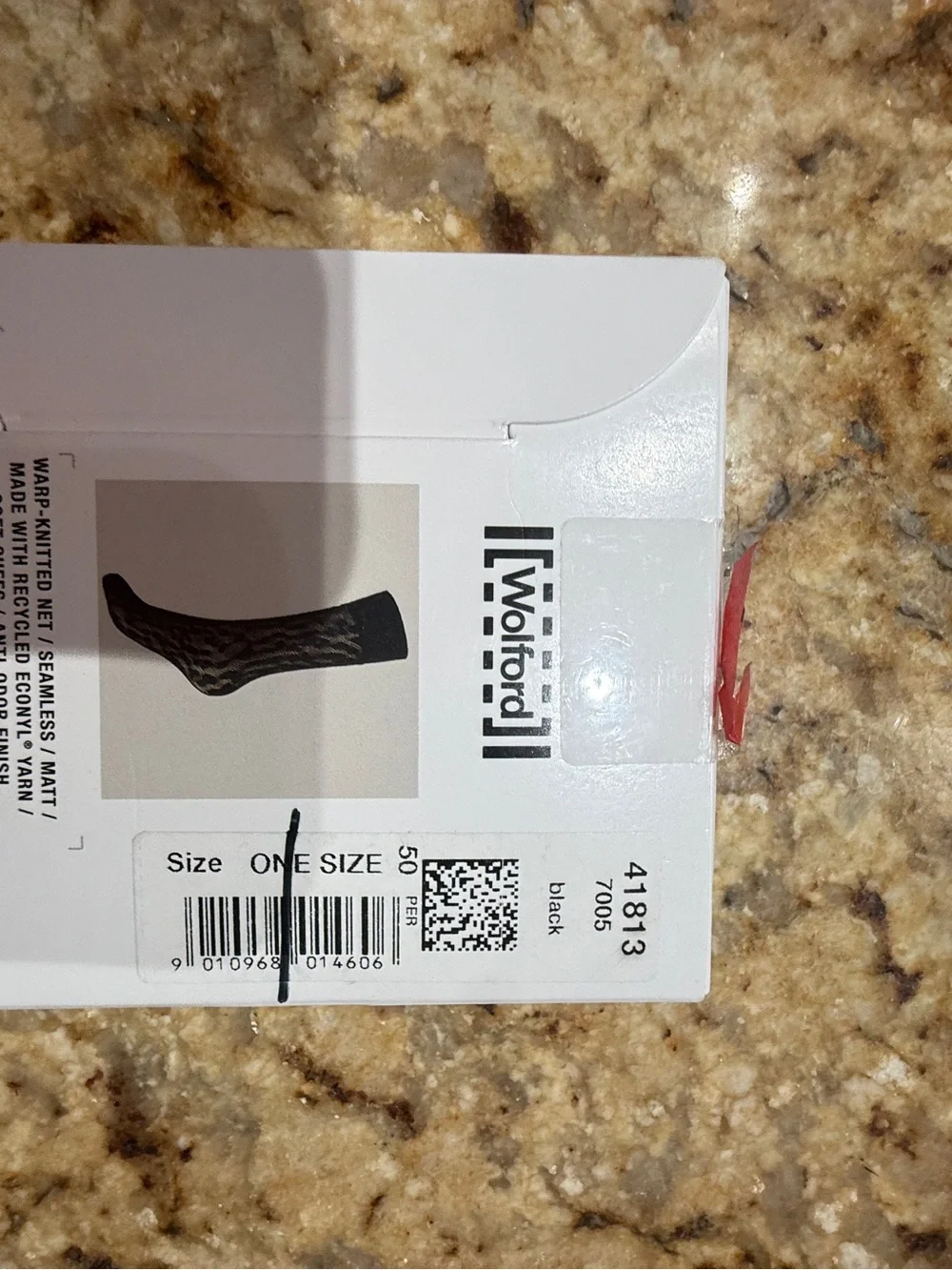 Wolford Black Reptile Net Knee-High Socks